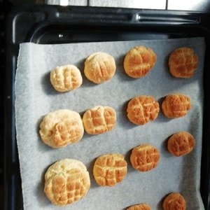 簡単！ホットケーキミックスでちびメロンパン(6個)